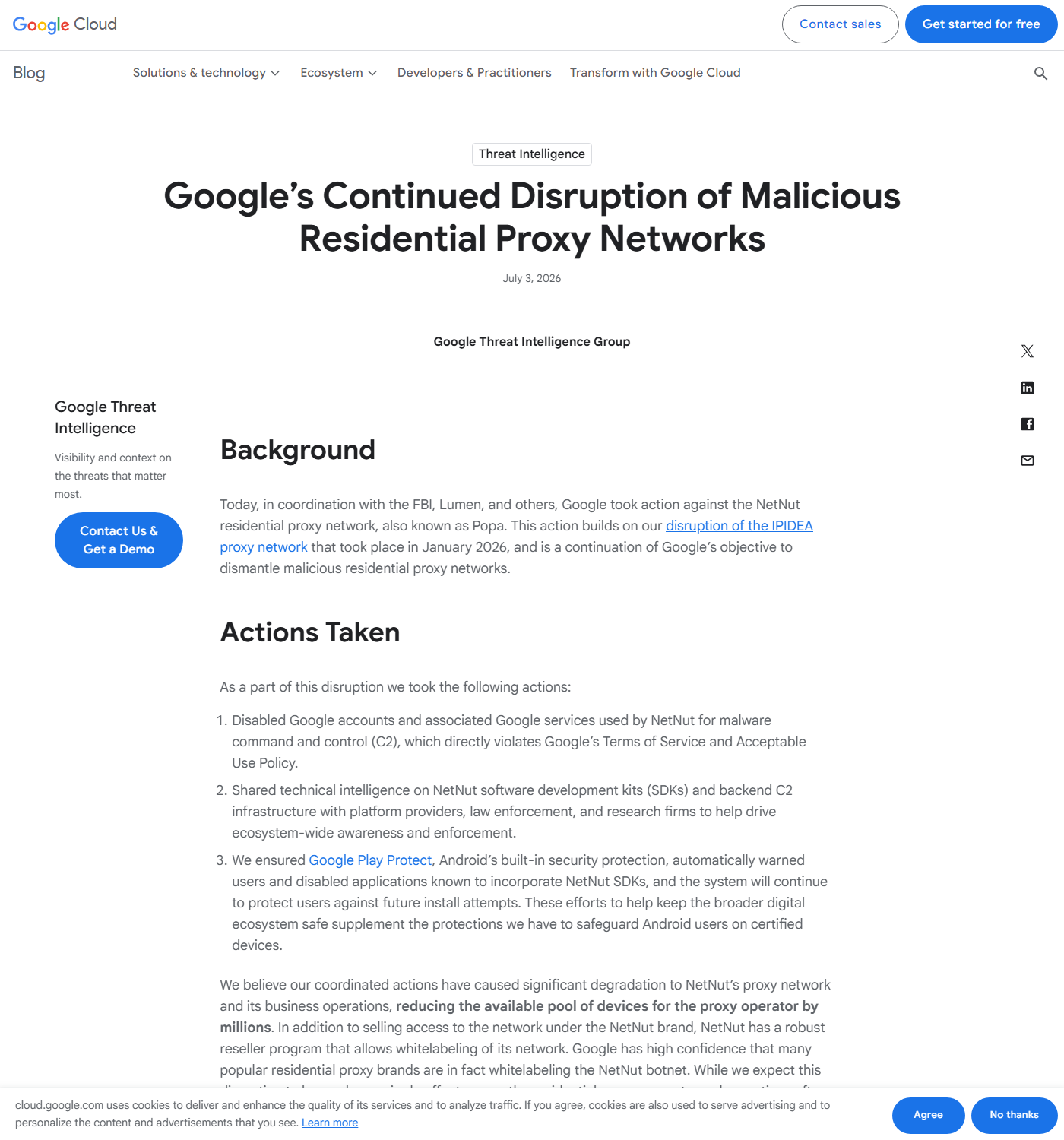 Google Threat Intelligence Group ব্লগ 